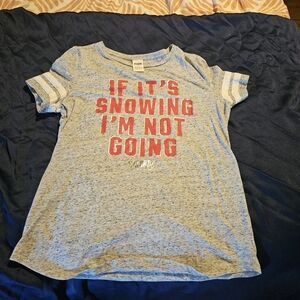 PINK Victoria's Secret Gray Tee with Red Print